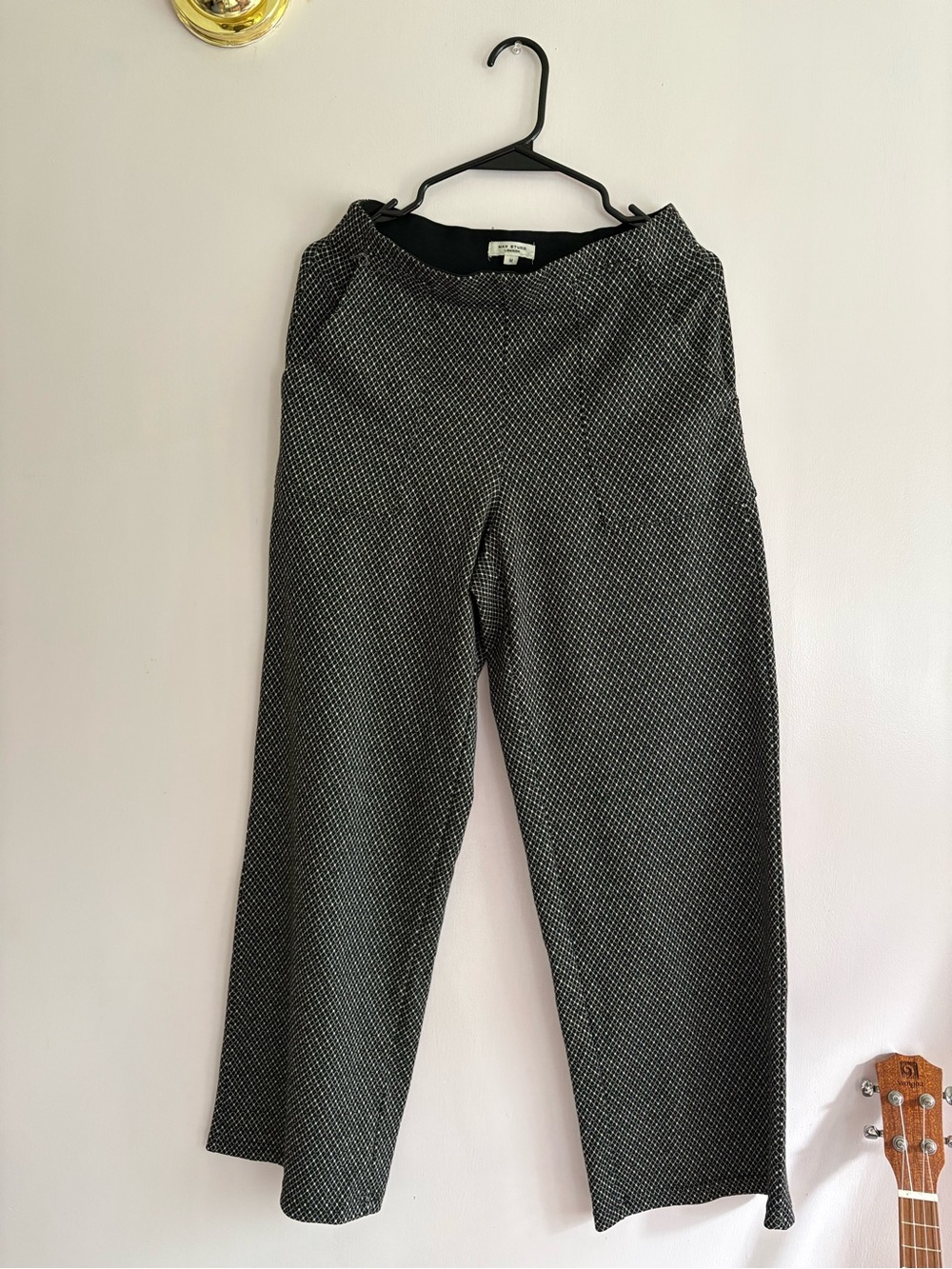 Max Studio Black and White Wide Leg Pull-On Pants